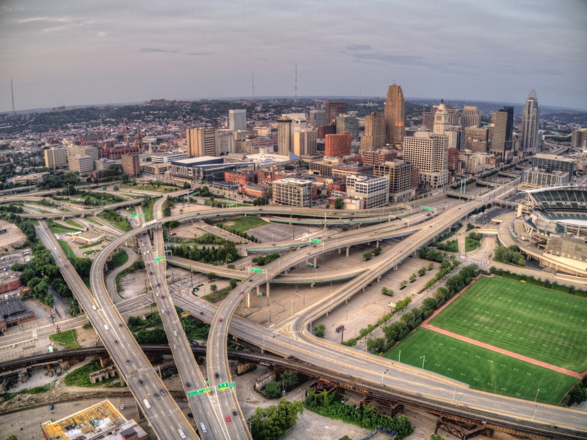 Cincinnati is a City and Urban Center in Ohio