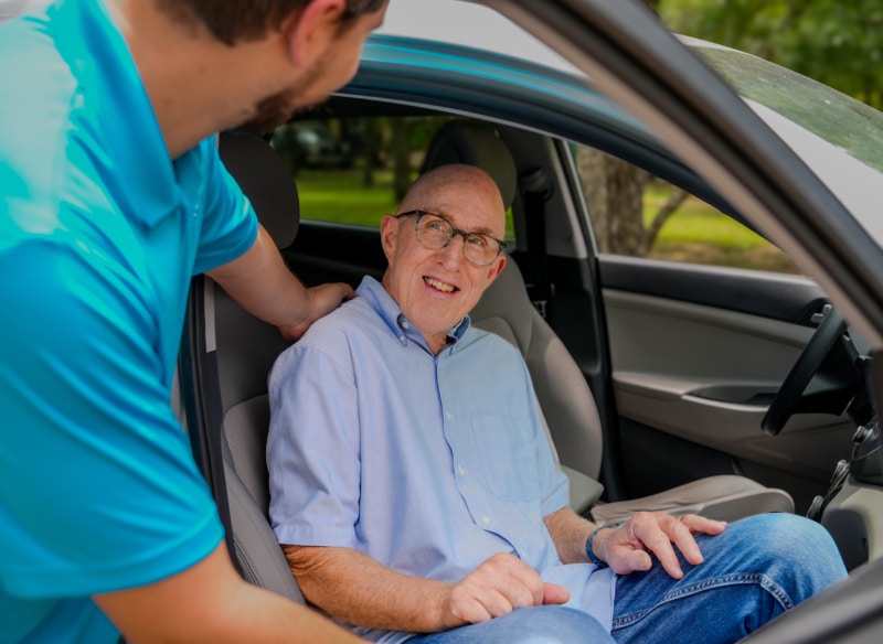 Grandpa Using Transportation Services by Cornerstone Caregivers